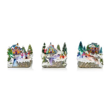 Load image into Gallery viewer, Christmas Village with Rotating Characters 19cm Battery Operated
