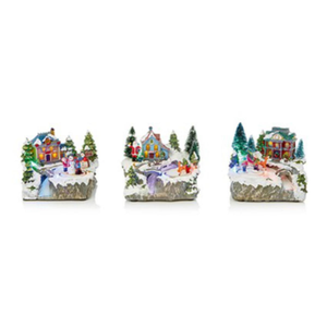 Christmas Village with Rotating Characters 19cm Battery Operated