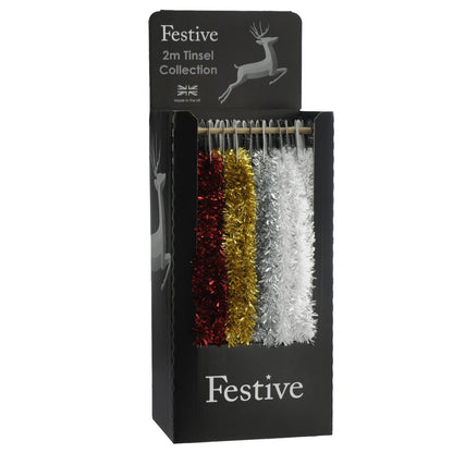 200cm x 7.5cm Fine Christmas Tinsel