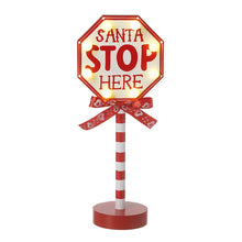 Load image into Gallery viewer, Santa Stop Here Light Up Sign
