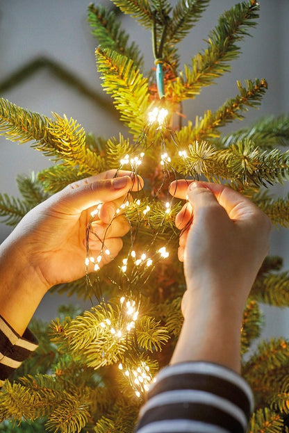 Lumineo Cool White Silver Cable Tree Lights 180cm