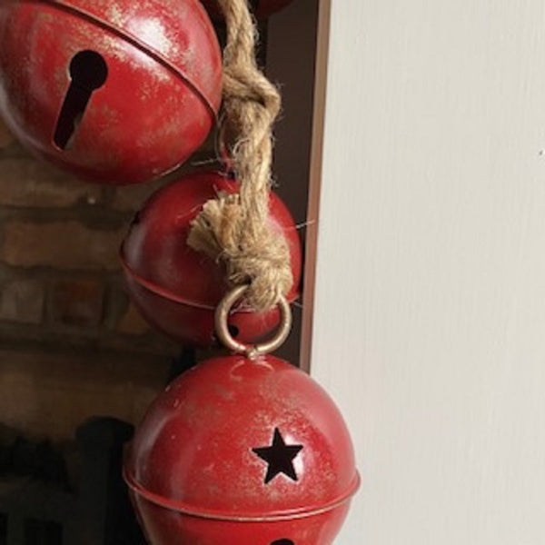 Christmas Hanging Jute Rope with 6 Red Metal Bells – Love Christmas Shop
