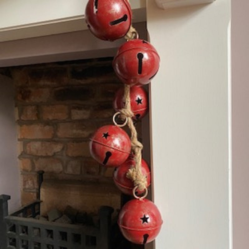 Christmas Hanging Jute Rope with 6 Red Metal Bells – Love Christmas Shop