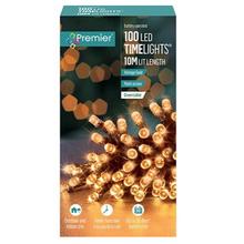 Load image into Gallery viewer, Premier TimeLights 100 Vintage Gold LED Battery Operated String Lights

