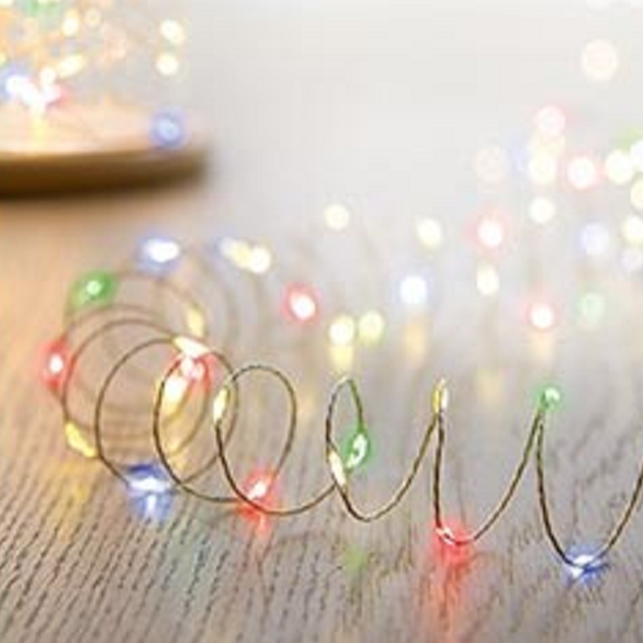 100 Multi Coloured Microbright LED Pin Wire Lights