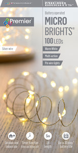 100 Warm White Microbright LED Pin Wire Lights