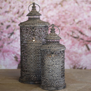 Set of 2 Lugano Vintage Style Rustic Lanterns