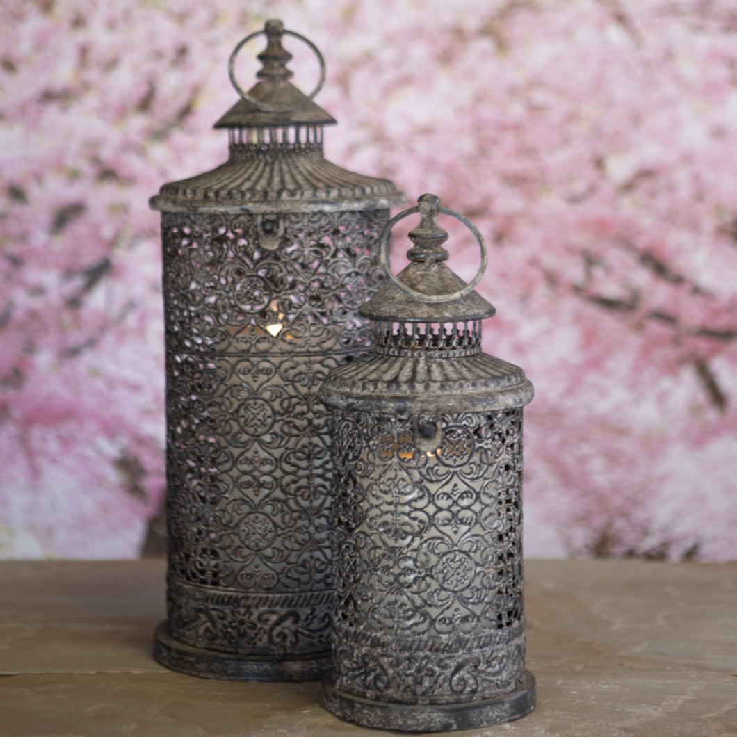 Set of 2 Lugano Vintage Style Rustic Lanterns
