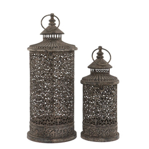 Set of 2 Lugano Vintage Style Rustic Lanterns