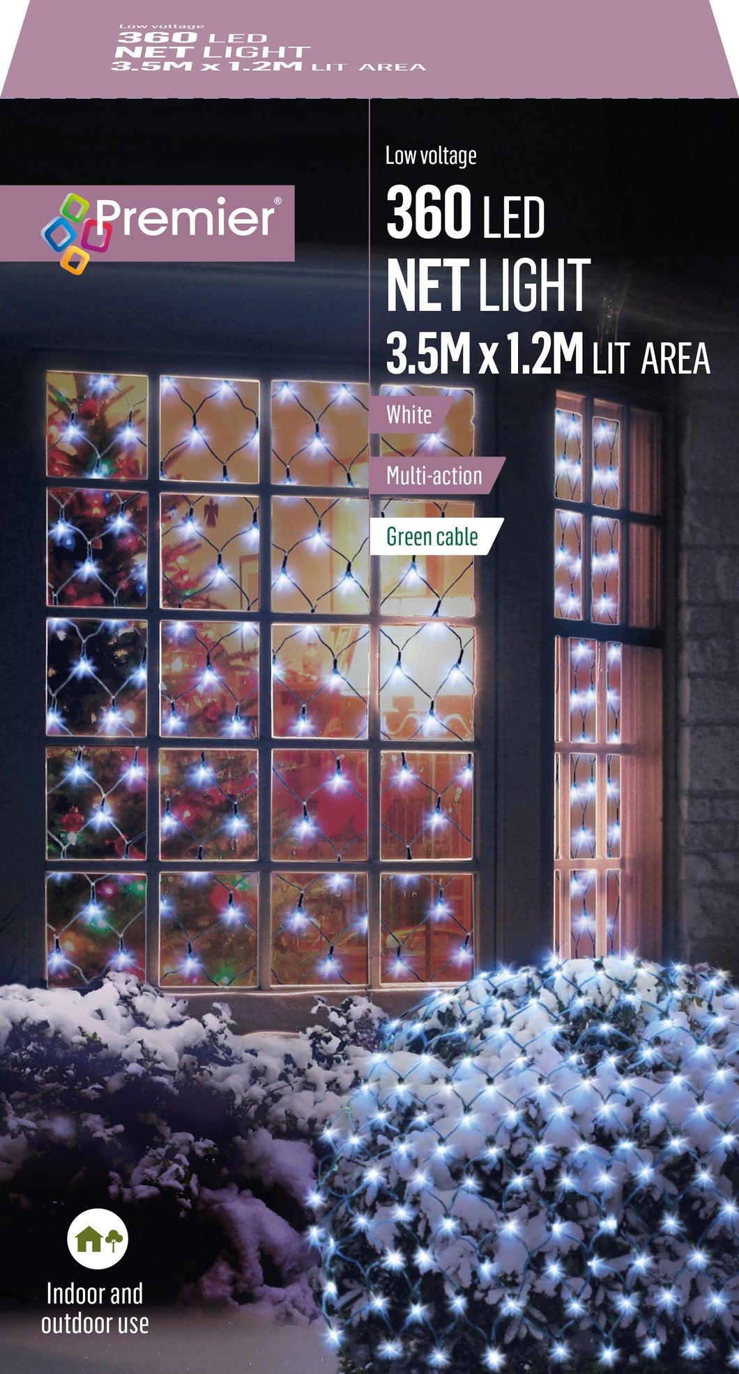 Premier 3.5m x 1.2m White Net Lights