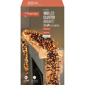 Premier 960 Cluster Brights LED Lights Vintage Gold