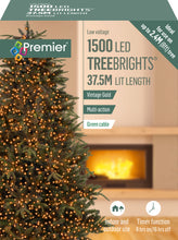 Load image into Gallery viewer, Premier TreeBrights 1500 Vintage Gold LED Christmas String Lights
