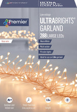 Load image into Gallery viewer, Premier Rose Gold Ultrabright 1.8m Garland Pin Wire with 288 Warm White LED Lights
