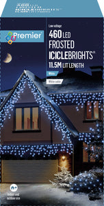 Premier 460 White LED Frosted Cap Christmas Iciclebrights