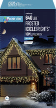 Load image into Gallery viewer, Premier 640 Warm White LED Frosted Cap Christmas Iciclebrights
