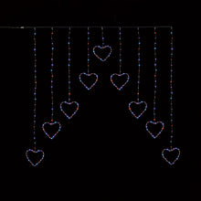 Load image into Gallery viewer, Pin Wire Rainbow Heart V-Shape Christmas Curtain Lights
