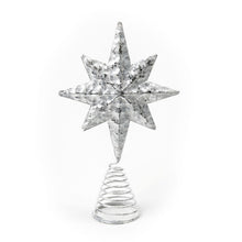 Load image into Gallery viewer, Metal Rustic Silver Star Christmas Tree Topper
