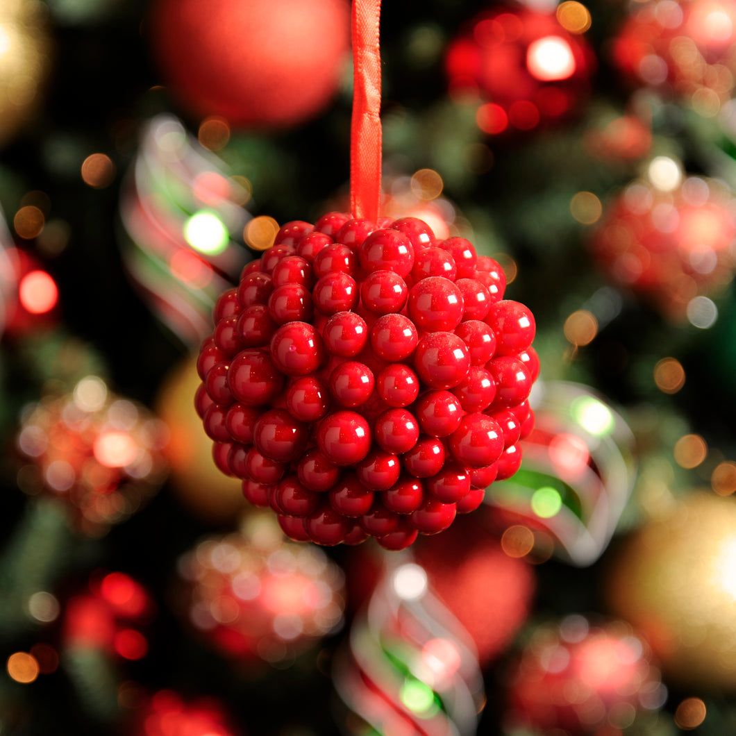 Red Berry Cluster Ball Christmas Decoration