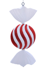 Flat Disc Candy Striped Decoration 50cm