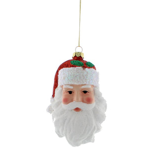 Santa Head Hanging Christmas Decoration 10cm