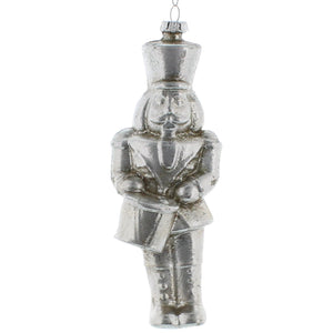 Silver Nutcracker 15cm Hanging Decoration