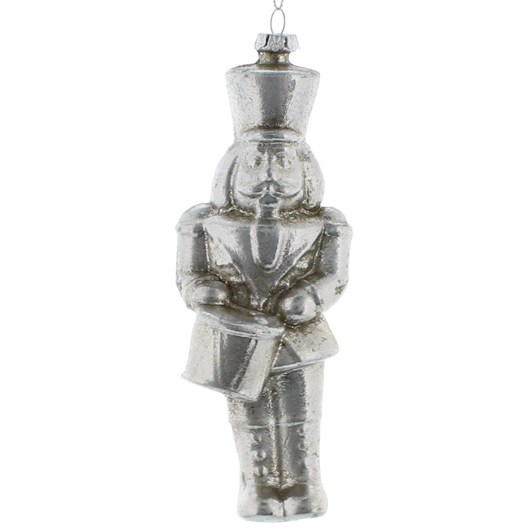 Silver Nutcracker 15cm Hanging Decoration