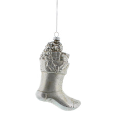 Load image into Gallery viewer, Silver Christmas Stocking 11cm Hanging Decoration
