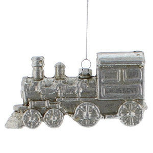 Silver Train 12cm Hanging Decoration
