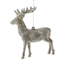 Load image into Gallery viewer, Silver Reindeer 12cm Hanging Decoration
