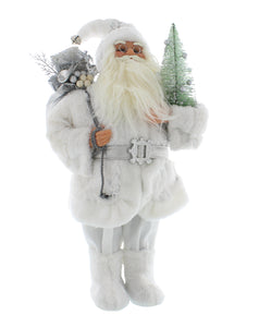 Festive White Standing Santa 45cm
