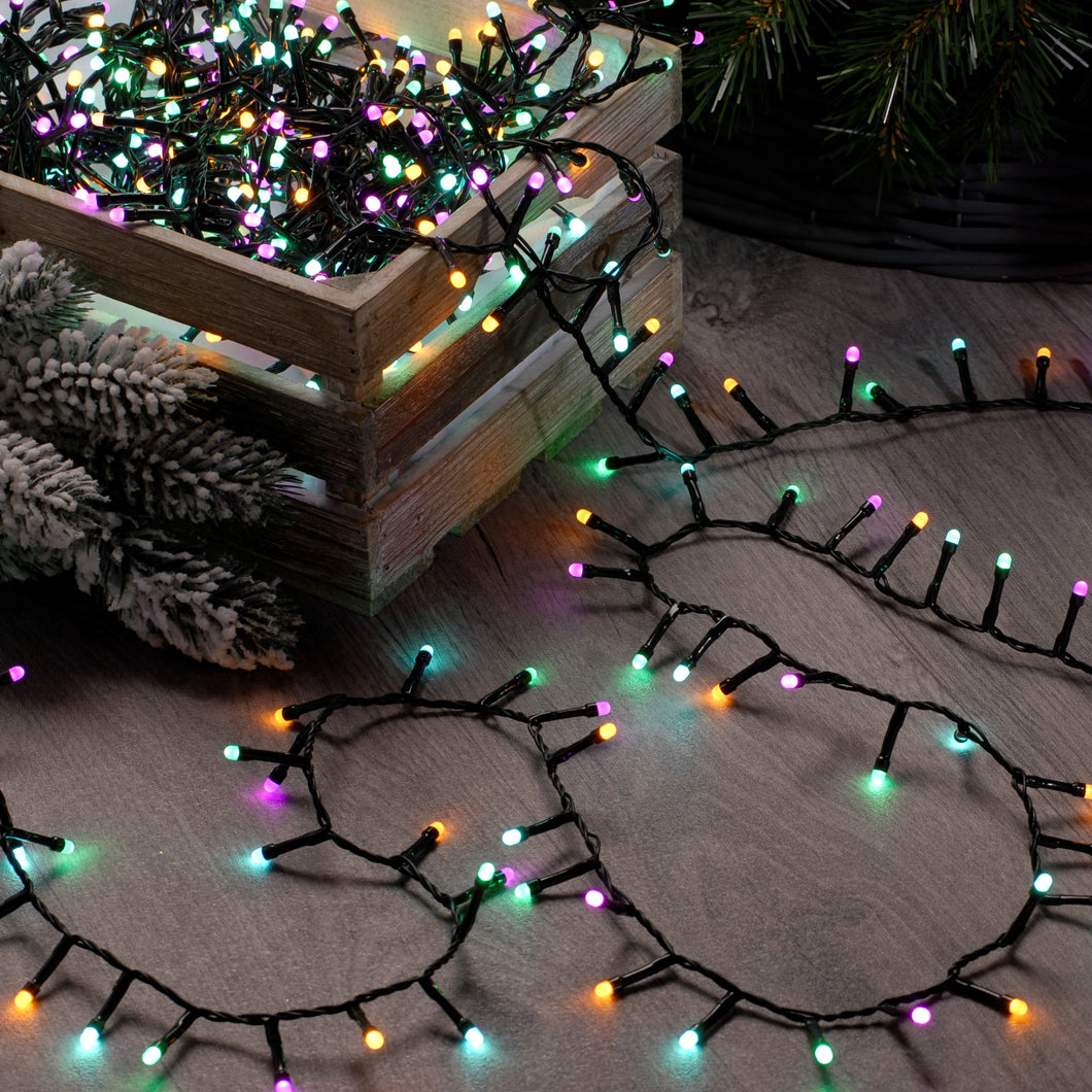 Festive 1000 Aurora Glow Worm Christmas Lights