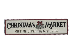 White Wooden Christmas Market Sign 82cm