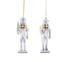 Load image into Gallery viewer, White &amp; Silver Nutcracker 12cm Hanging Decoration Set
