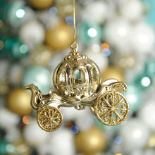 Load image into Gallery viewer, Gold Glitter Carriage Christmas Tree Decoration
