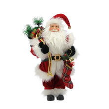 Load image into Gallery viewer, Standing Traditional Santa with Tartan Stocking 45cm
