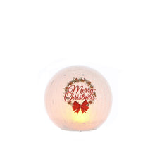 Load image into Gallery viewer, Flickering Crackle Effect Lit 15cm Ball with Christmas Wreath Design
