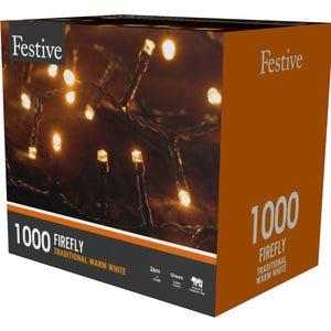 Festive 1000 Firefly Lights Warm White
