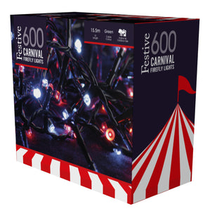 Festive 600 Carnival Red & White Firefly Lights