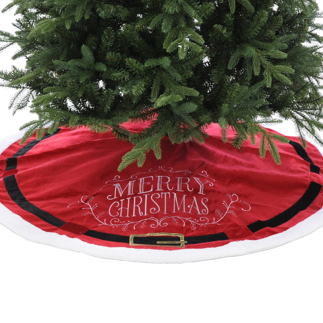 Red Santa Belt Christmas Tree Skirt