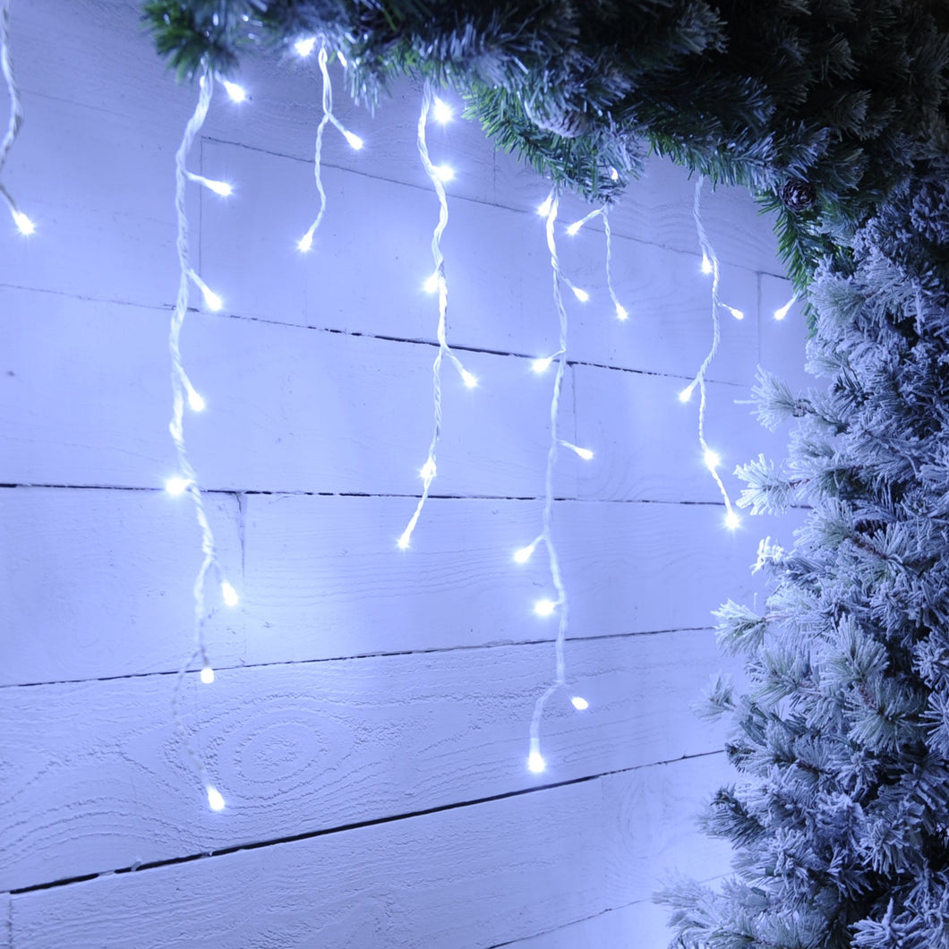 Festive 960 White Snowing Icicle Lights