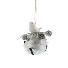Load image into Gallery viewer, Silver Bell with White Bird and Foliage
