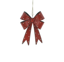 Load image into Gallery viewer, Red Metal Christmas Bow with White Spots 18cm
