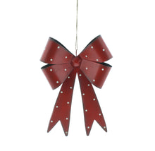 Load image into Gallery viewer, Red Metal Christmas Bow with White Spots 25cm
