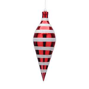 Christmas Candy Cane Stripe Olive Shape Tree Decoration 32cm