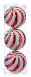 Set of 3 Large 15cm Candy Stripe Baubles