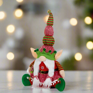 Christmas Candy Theme Sitting Elf 43cm