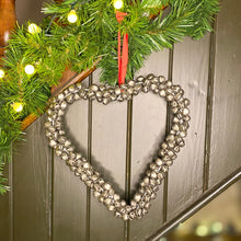 Load image into Gallery viewer, Christmas Bell Heart Wreath with Velvet Ribbon
