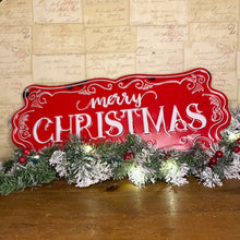 Load image into Gallery viewer, Red Metal Merry Christmas Sign 52cm
