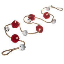 Load image into Gallery viewer, Christmas Bell and Pom Pom Garland LED

