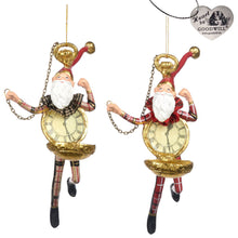 Load image into Gallery viewer, Royal Tartan Santa Clock Hanging Decoration
